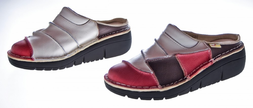 TMA Damen Leder Clogs Bunte Schuhe Slipper echt Leder TMA Damen Leder Pumps Comfort Halbschuhe echt Leder Schuhe